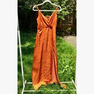 Lulu's Orange Bridal Party/ Wedding Guest Dress (Hemmed)